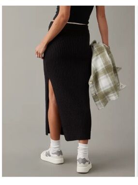 Aerie rib midi skirt